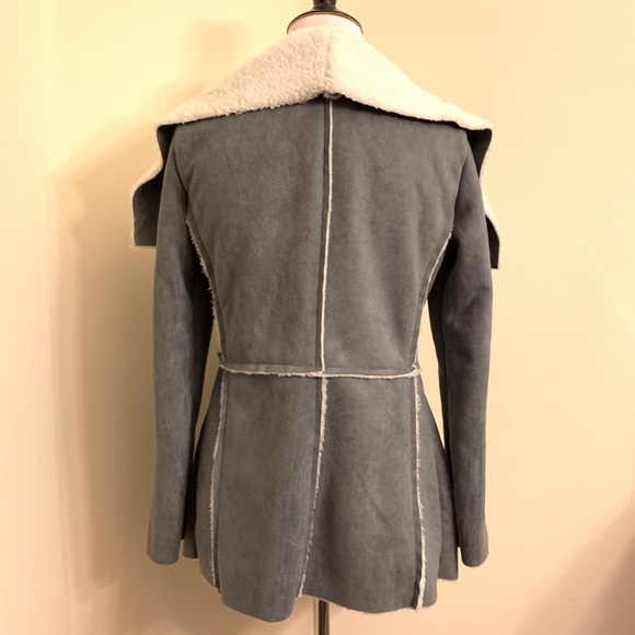 NWT LF GREY SUEDE & SHEEPSKIN JACKET - XS - Picture 3 of 8